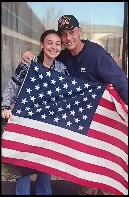 Book Author and Veteran David Haave sharing love with his amazing daughter Claudia -- David Haave